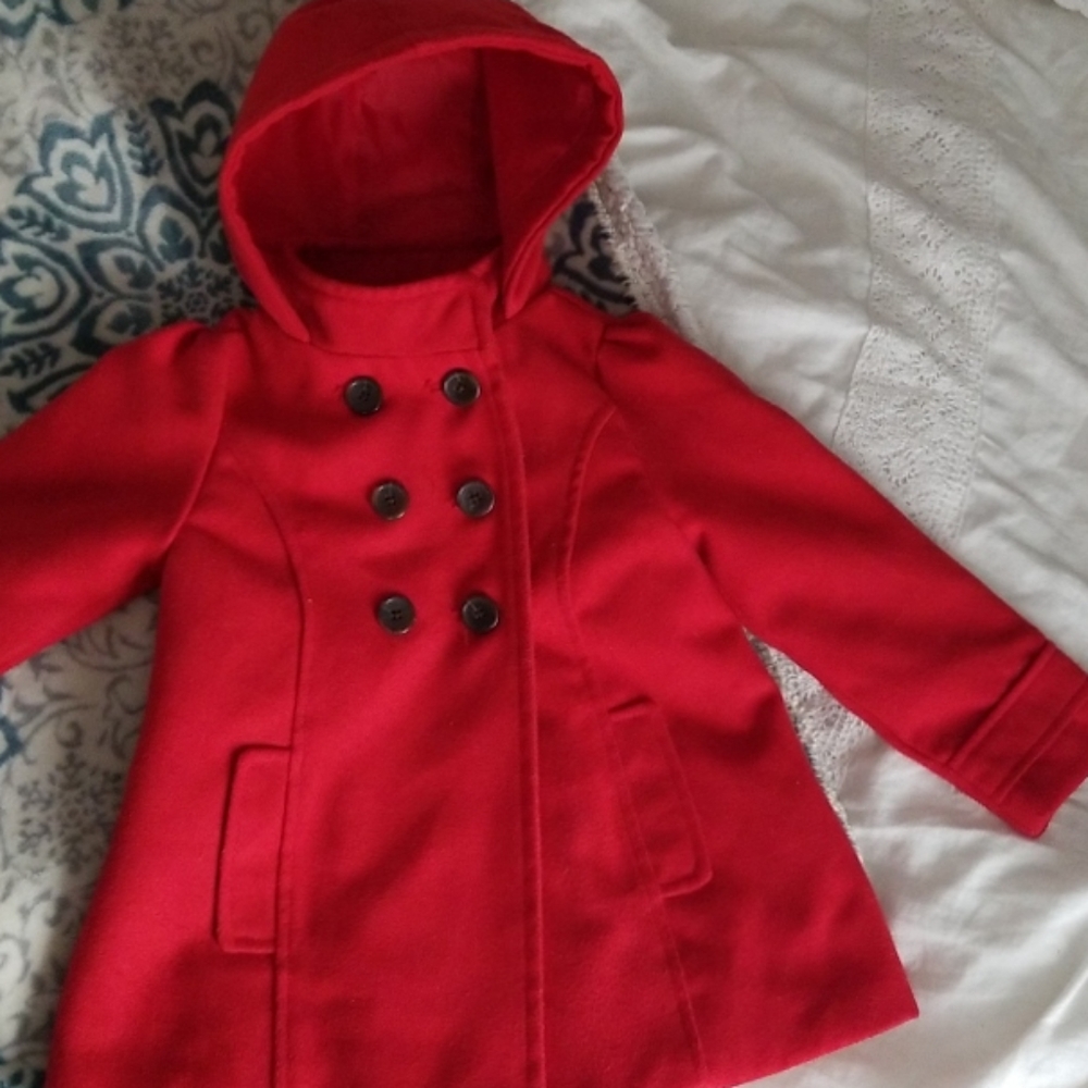 Red dress coat, 4t